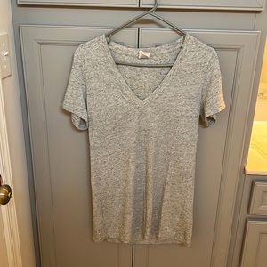 Womens Pink brand grey v neck size large